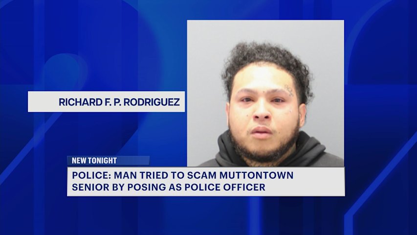Video thumbnail for Police: Wyandanch man arrested for posing as police officer and trying to scam woman