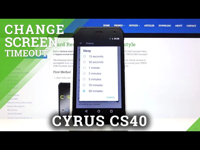 Video thumbnail for How to Set Up Screen Timeout in CYRUS CS40 - Change Sleep Time