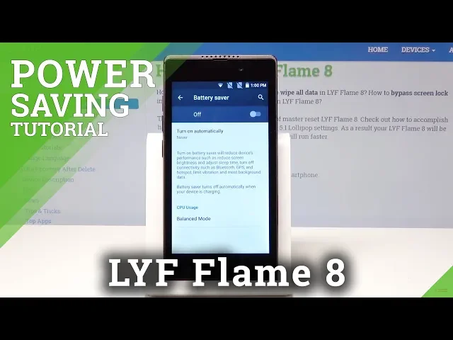 Video thumbnail for How to Save Battery Charge on LYF Flame 8 - Power Saving Mode