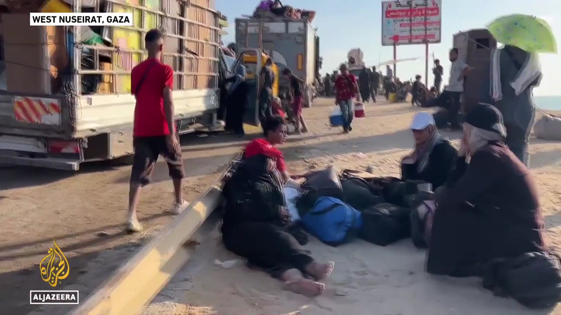 'Video thumbnail for Palestinians flee northern Gaza again, with nowhere safe to go as Israeli strikes intensify'