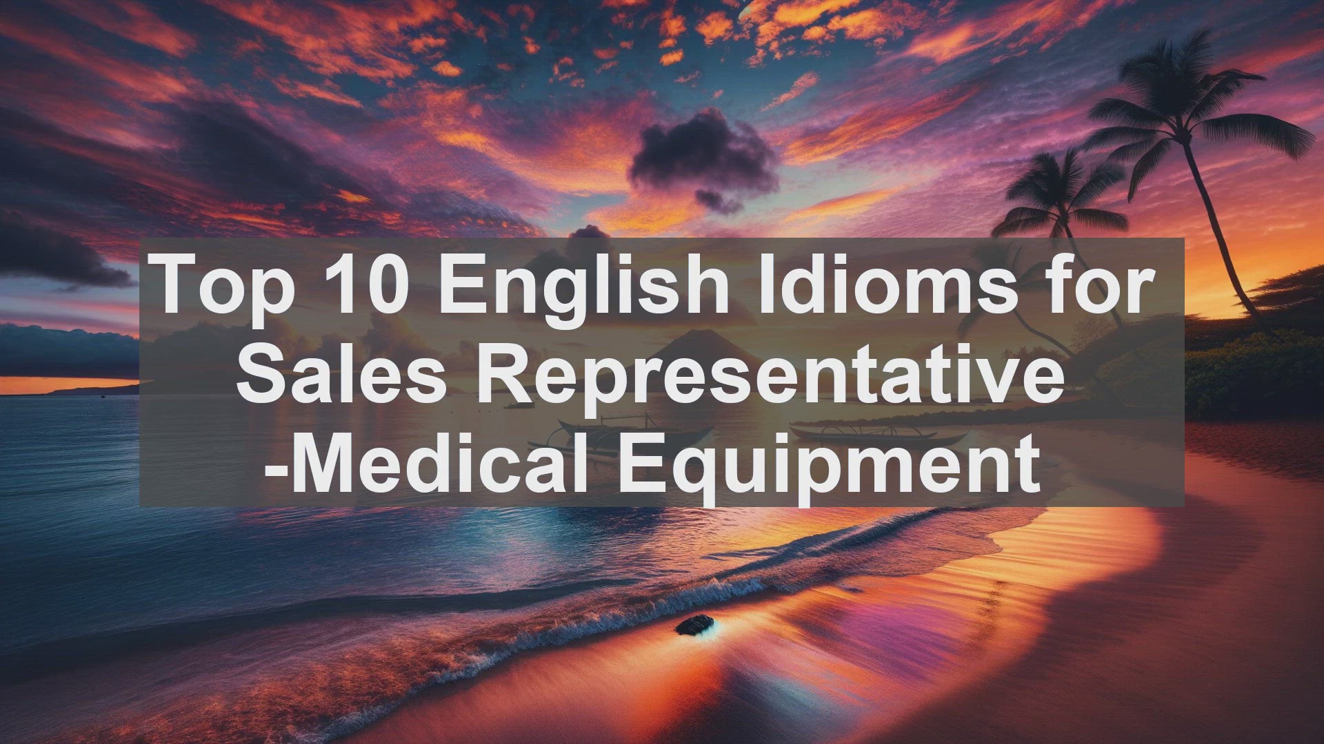 'Video thumbnail for Top 10 English Idioms for Sales Representative Medical Equipment'