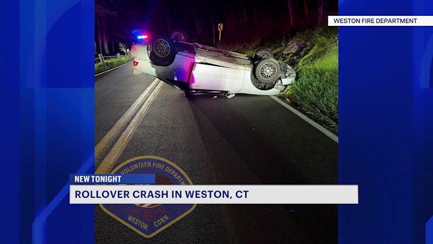 Video thumbnail for 2 people hurt in Weston rollover car crash