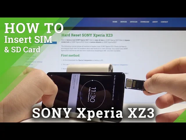 Video thumbnail for How to Insert SIM and SD Card in SONY Xperia XZ3 - Install SIM & SD Card