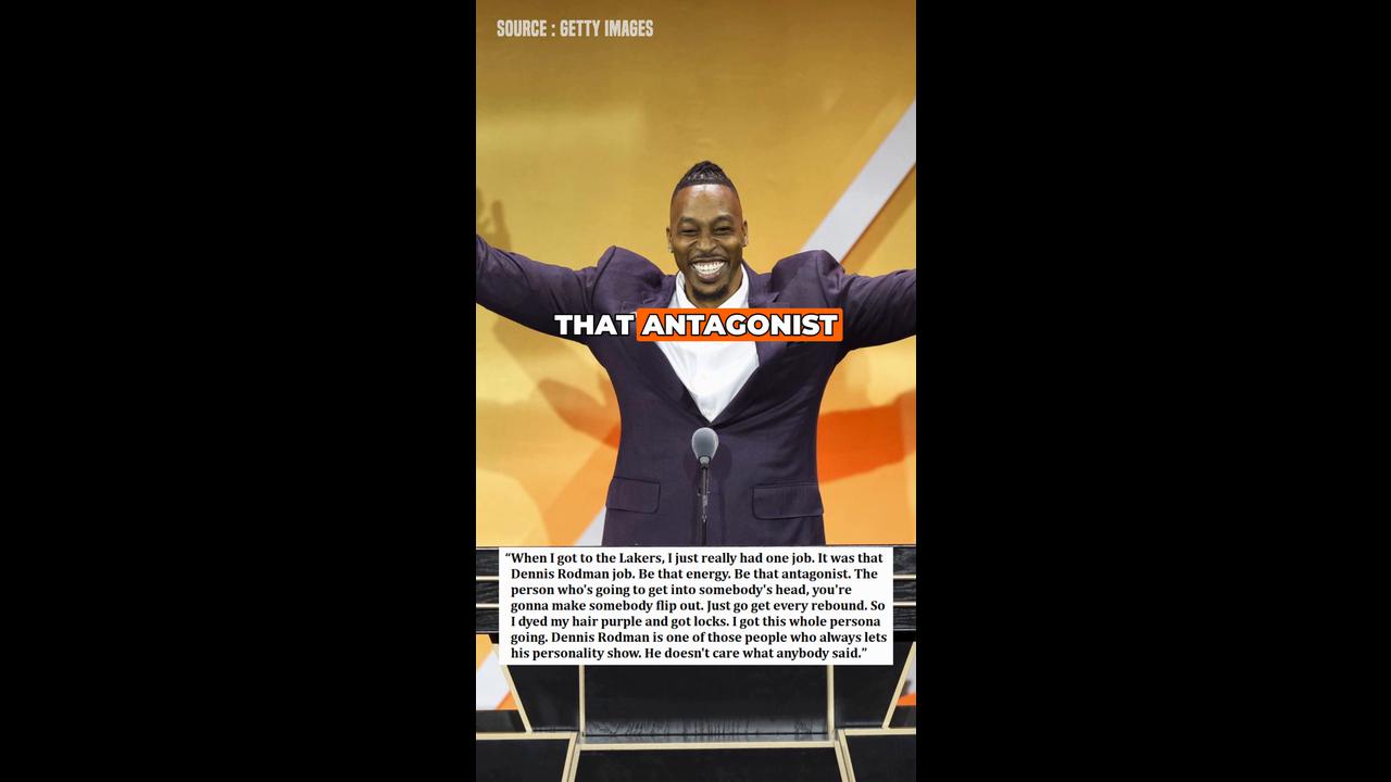 'Video thumbnail for Dwight Howard Compared 2020 Lakers Role to Dennis Rodman’s Mindset'