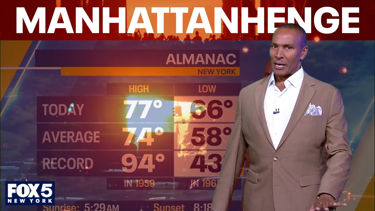 Video thumbnail for Manhattanhenge 2026: NYC forecast