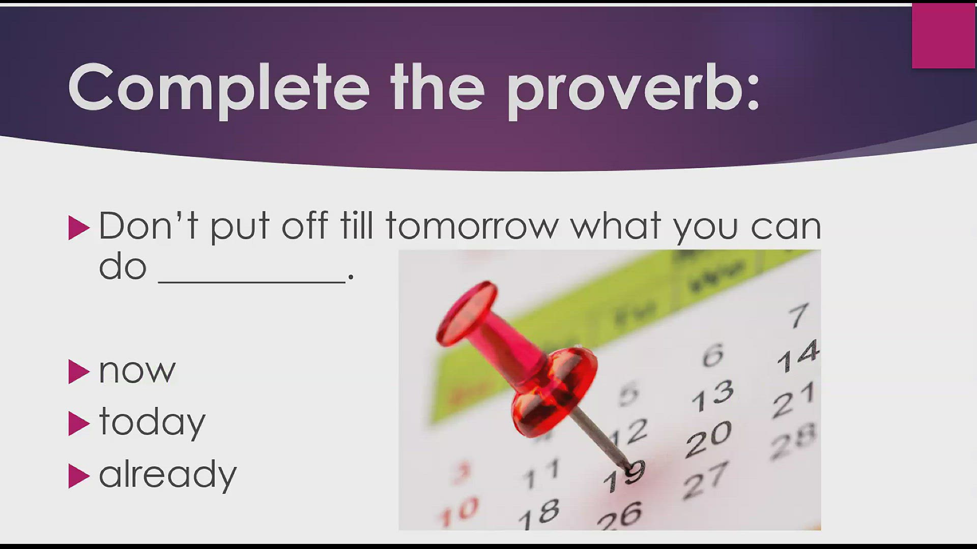'Video thumbnail for Don't Put Off till Tomorrow'