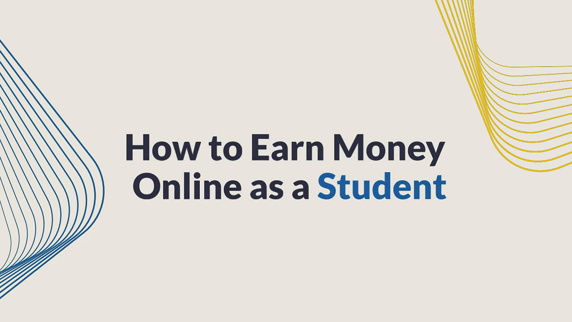 'Video thumbnail for How can you earn money in student life ?'