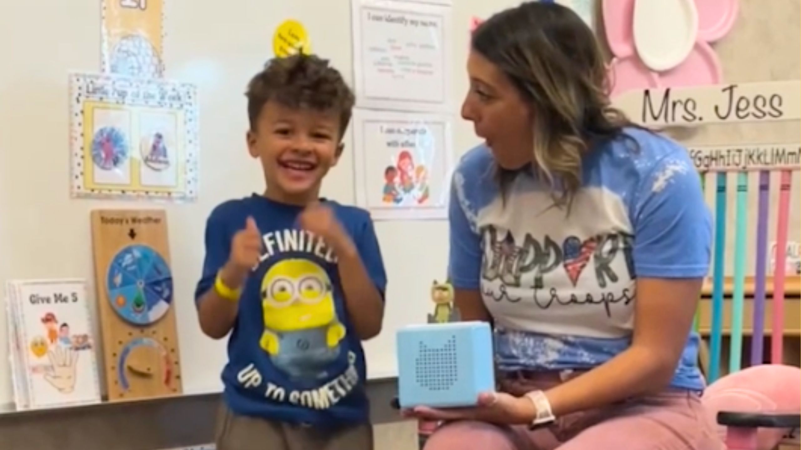 Video thumbnail for Military Dad Surprises Son With Mystery Reader Message