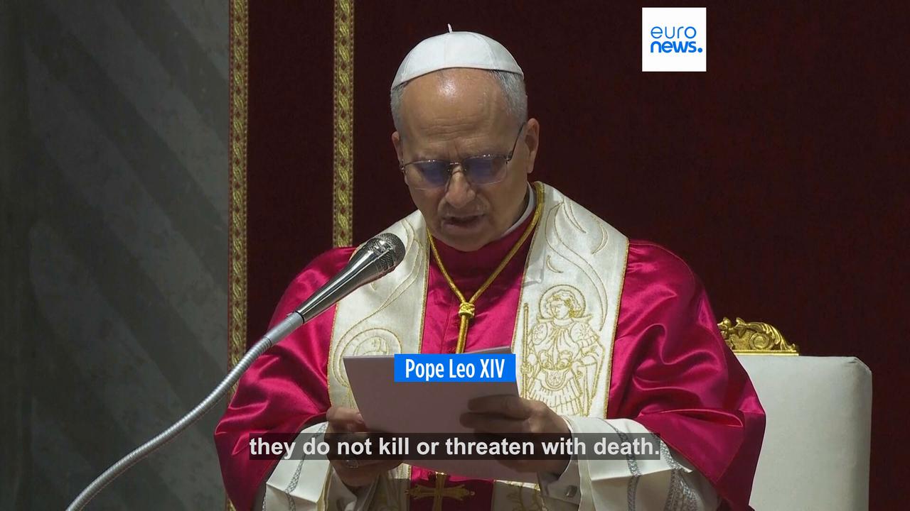 Video thumbnail for Pope Leo XIV says 'Enough of the idolatry' as he grows increasingly frustrated over war