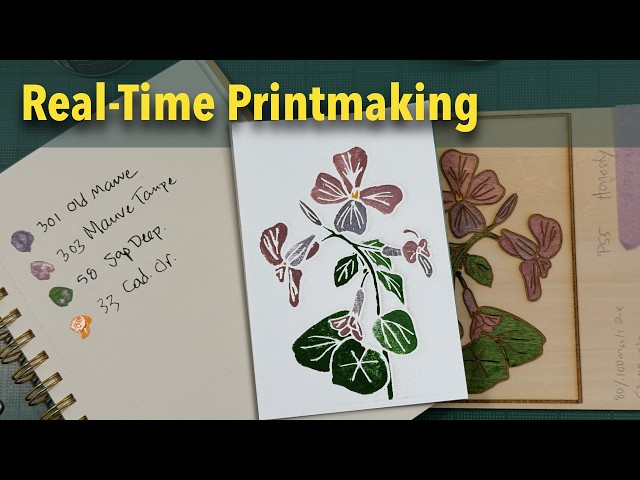 Video thumbnail for Beautiful Floral Wood Block Print | Satisfying Painting Process