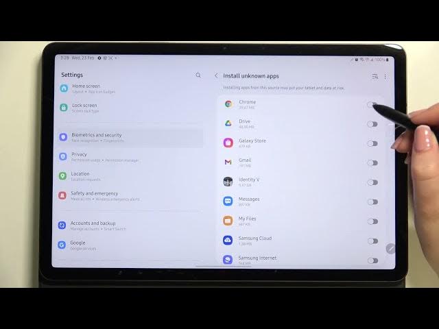 Video thumbnail for How to Allow Unknown Sources in SAMSUNG Galaxy Tab S8 – Allow Installation