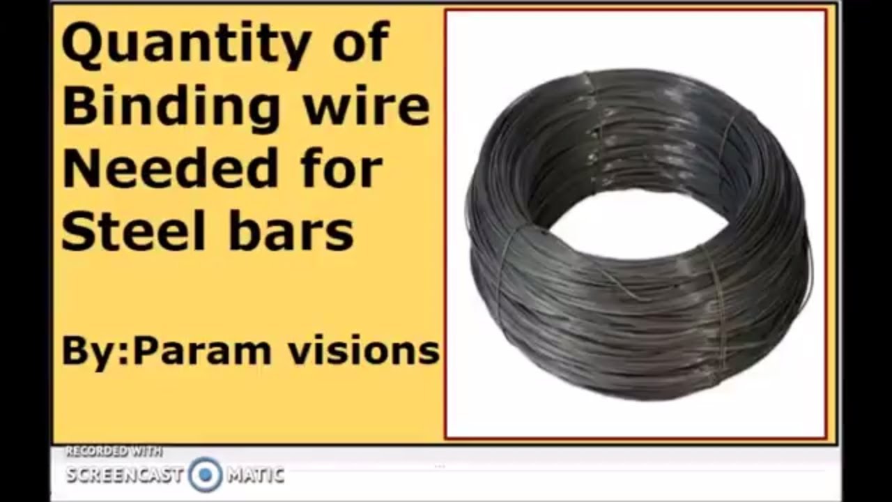 'Video thumbnail for quantity of binding wire needed for steel reinforcement./ Requirement of binding wires for steel bars'