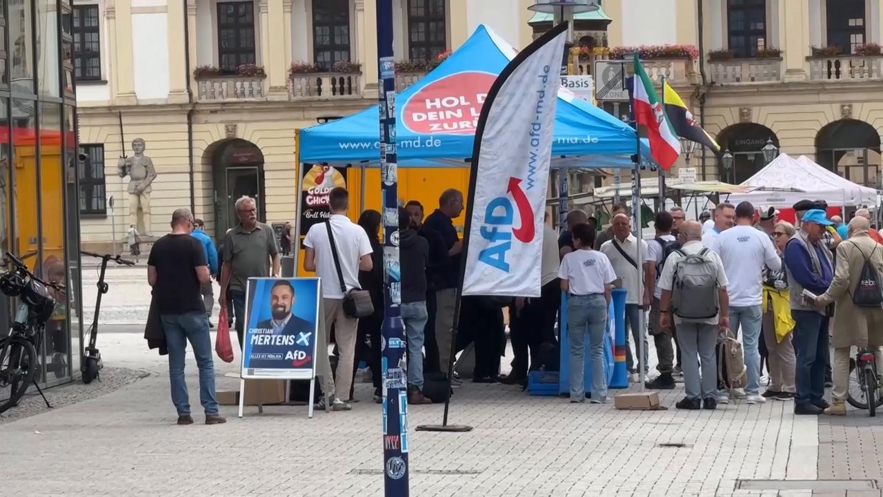 Video thumbnail for Germany: Thousands rally against far-right AfD party in Germany ahead of Saxony-Anhalt state elections.