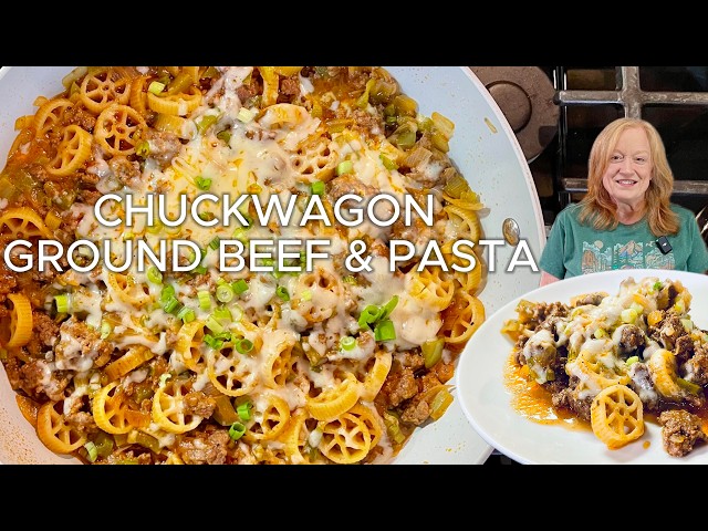Video thumbnail for CHUCKWAGON GROUND BEEF & PASTA SKILLET