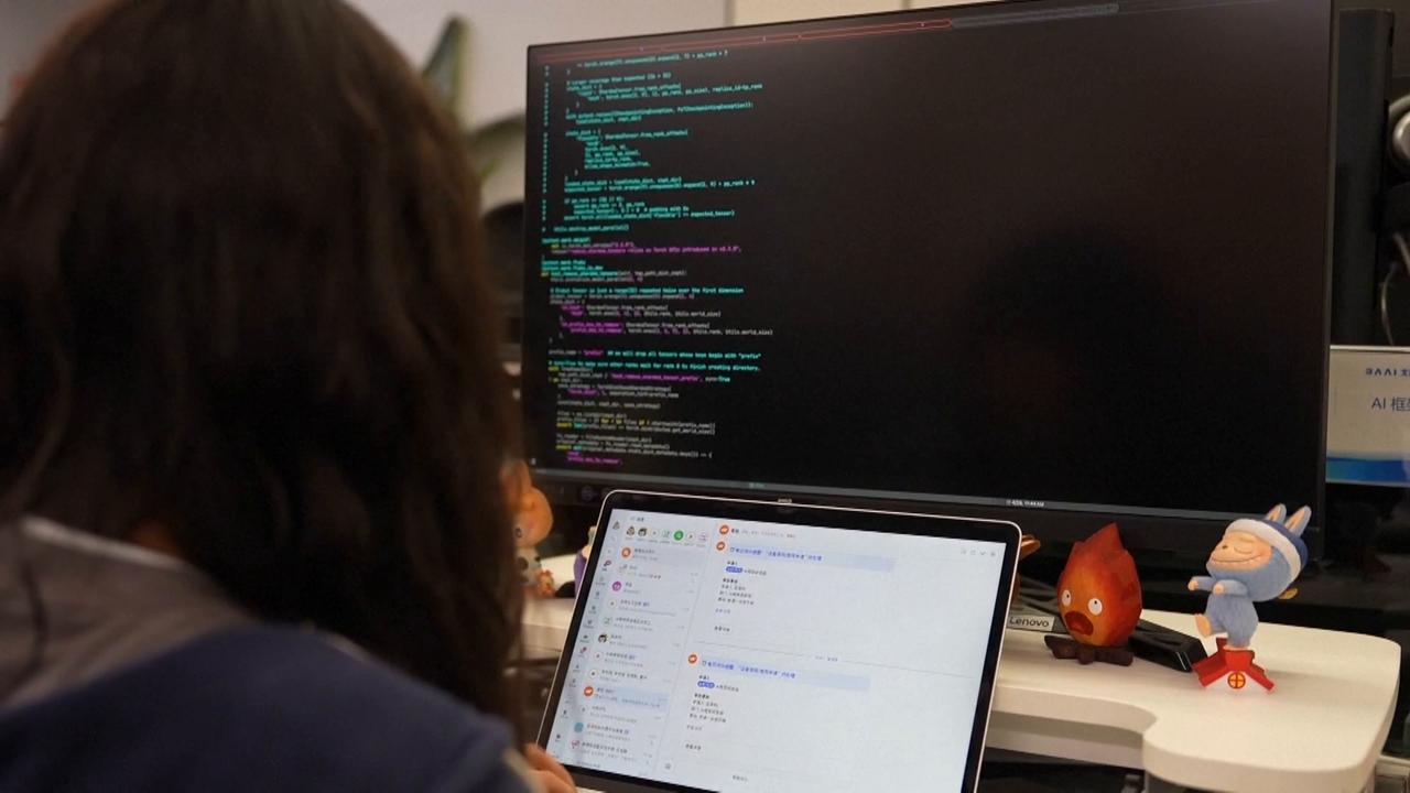 Video thumbnail for China: Open-source cooperation underpins performance, cost-effectiveness of China's large AI models.