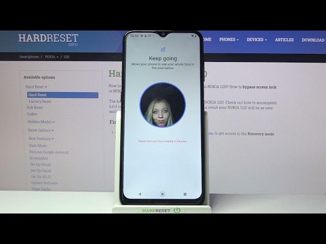 Video thumbnail for How to Set Up Face Unlock on Nokia G20 – Face Recognition