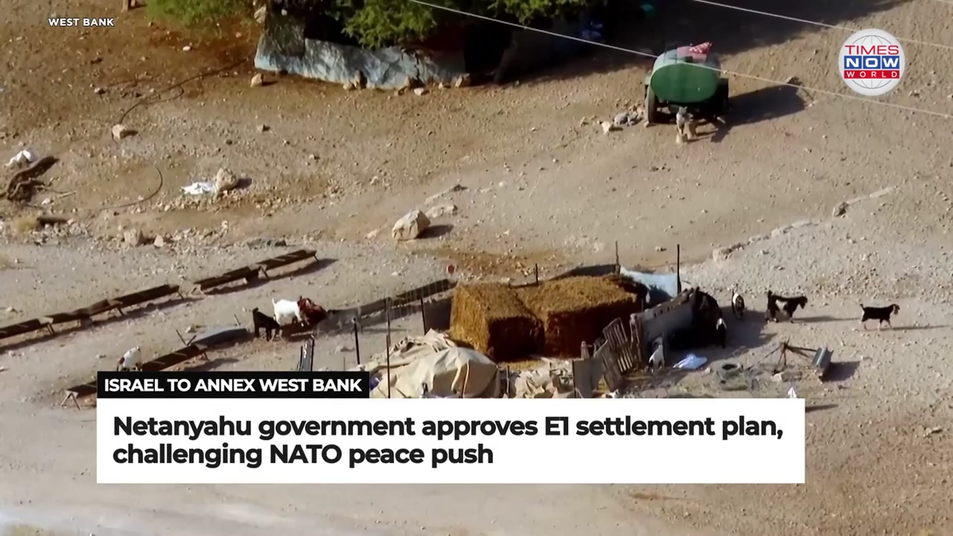 'Video thumbnail for Netanyahu Government Defies NATO, Moves to Annexe E1 West Bank Settlement | Times Now World'
