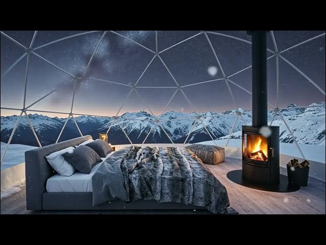 Video thumbnail for Sleeping and Relaxing inside Lovely Bedroom with snowing sound