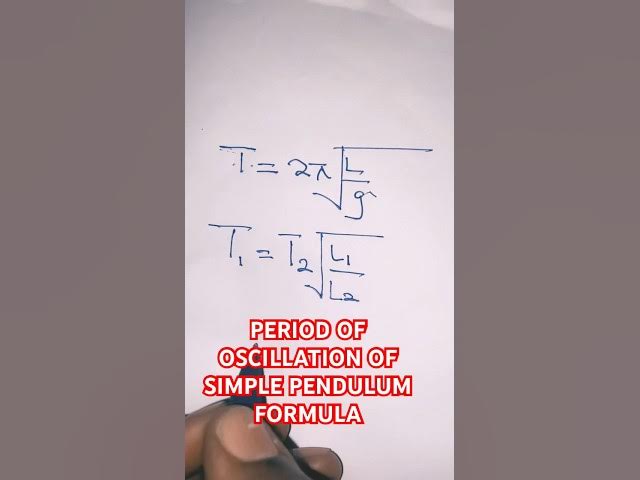 'Video thumbnail for period of oscillation for a simple pendulum formula'