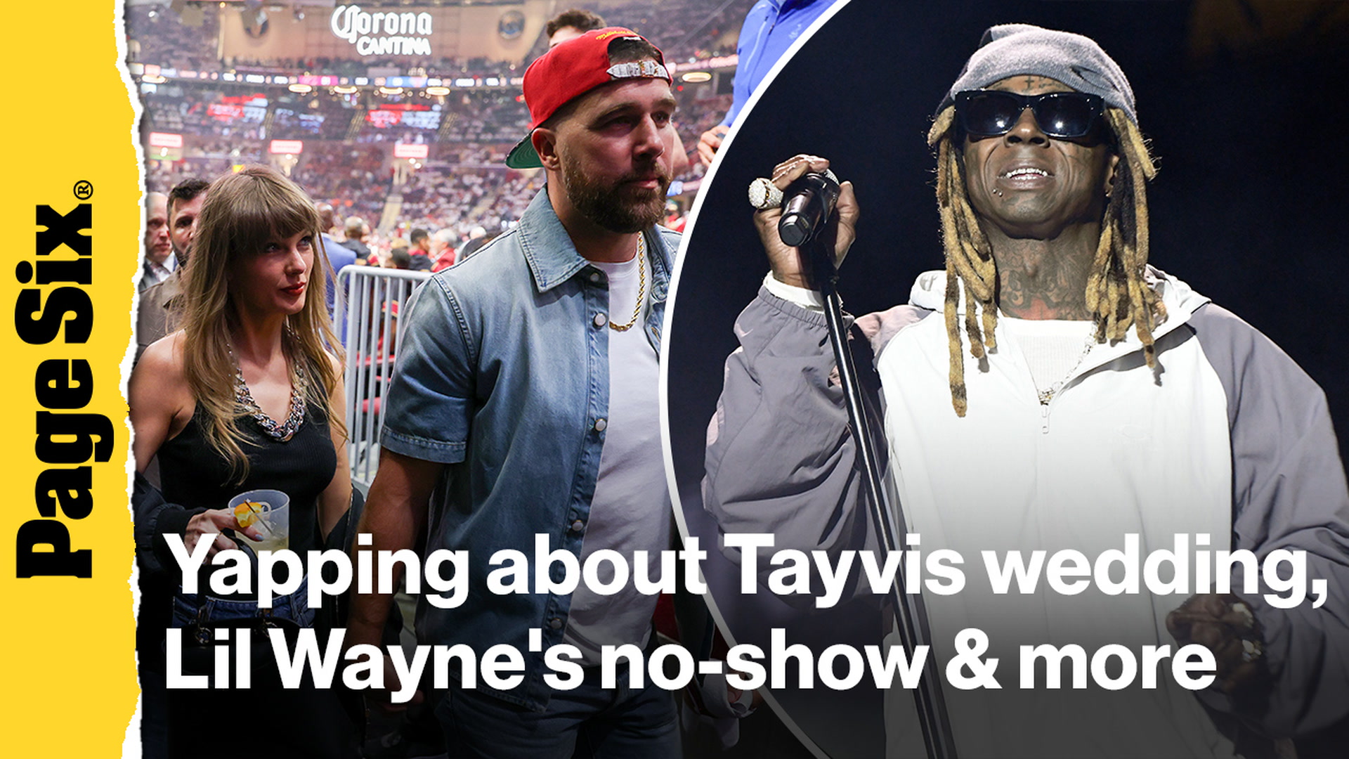 Video thumbnail for What to expect from Taylor Swift and Travis Kelce's wedding, Lil Wayne's no-show & more | Yap Session