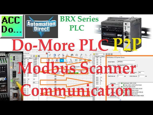 'Video thumbnail for Do-More PLC P2P Modbus Scanner Communication'