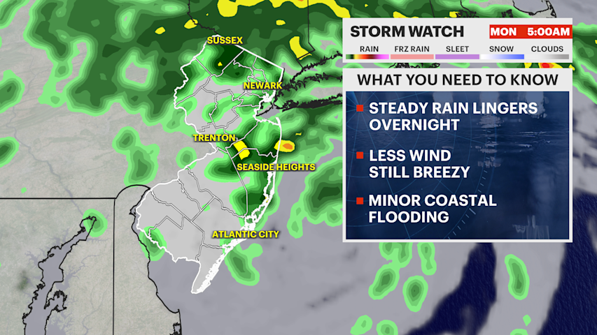 Video thumbnail for STORM WATCH: Powerful nor’easter keeps rain and coastal flooding around through Monday morning