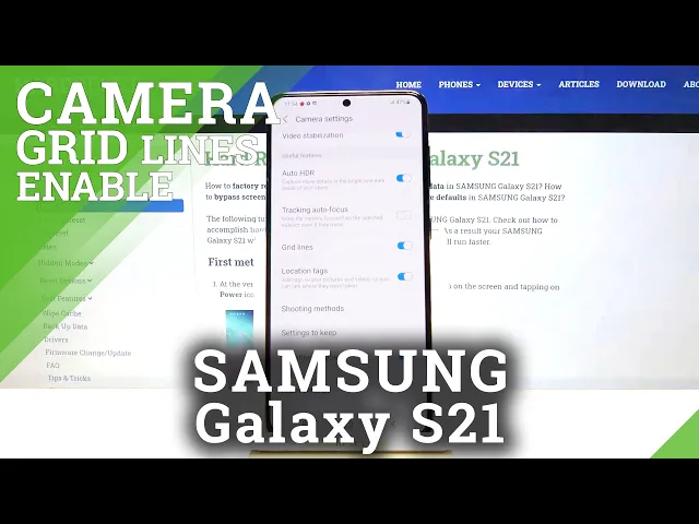 Video thumbnail for Samsung Galaxy S21 Turn On / Off Camera Grid Lines