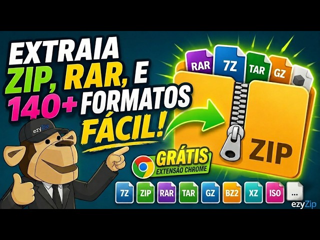 Video thumbnail for 📦 Extrair ZIP, RAR e Mais de 140 Formatos com a Extensão do Chrome | Grátis e Local
