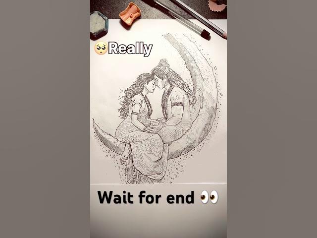 Video thumbnail for From Nothing to Masterpiece 😱 | Shiv Parvati Art #shorts #creative ,#trendingshorts #artist #reels