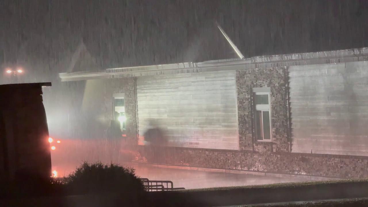 Video thumbnail for US: Heavy Downpour During Nighttime in North Chili, NY.