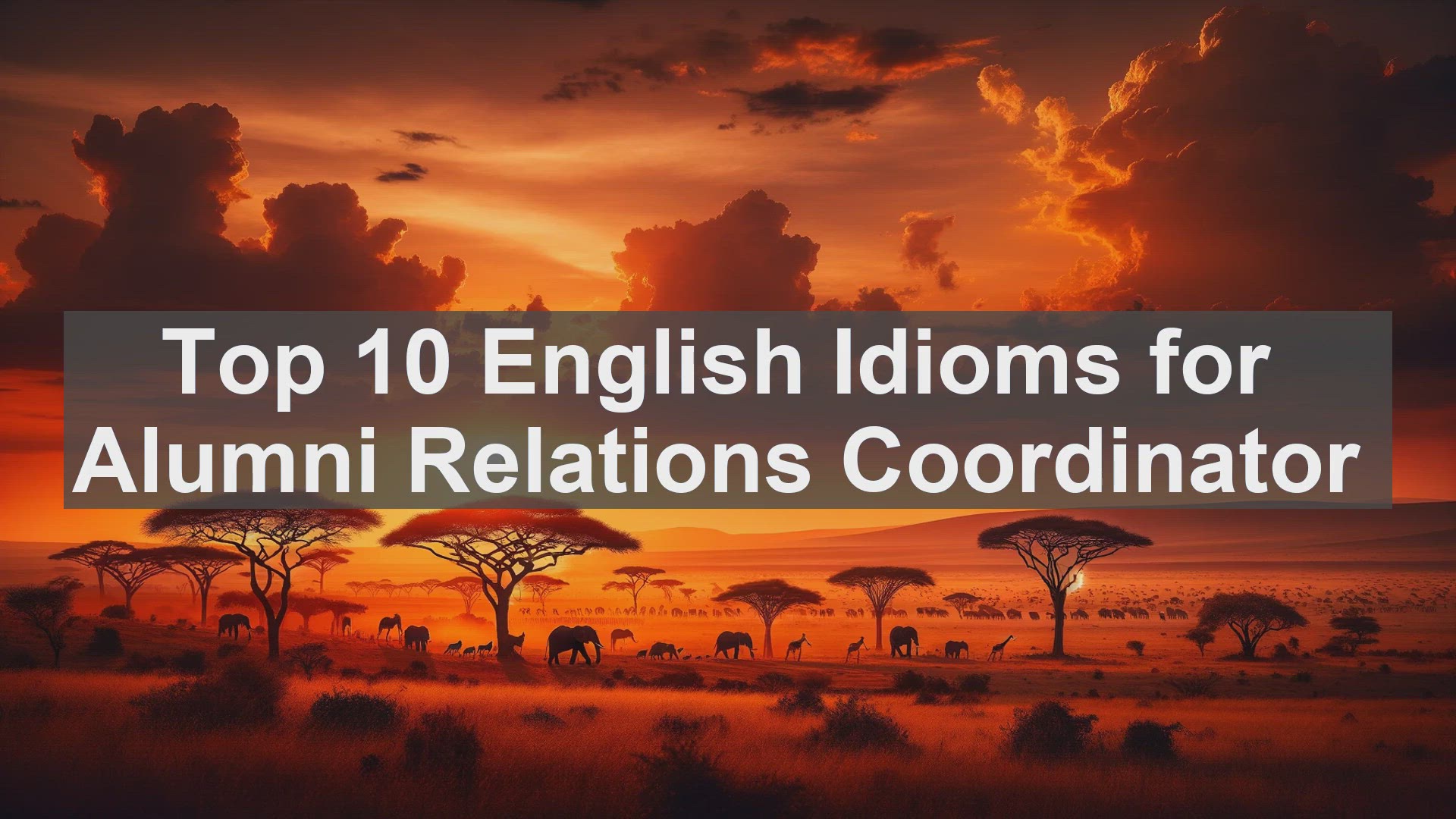 'Video thumbnail for Top 10 English Idioms for Alumni Relations Coordinator'
