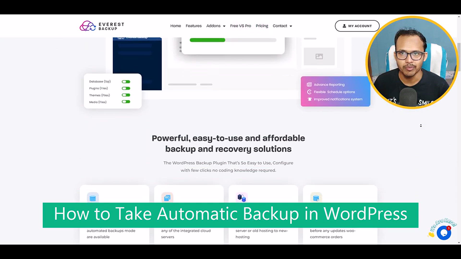 'Video thumbnail for How to Take Automatic Backup in WordPress Using Everest Backup plugin'