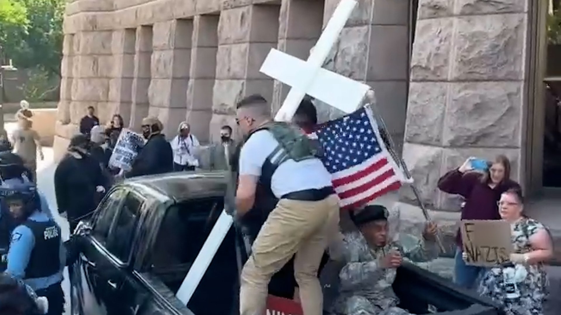 Video thumbnail for Far-right provocateur Jake Lang arrested after Minneapolis riot