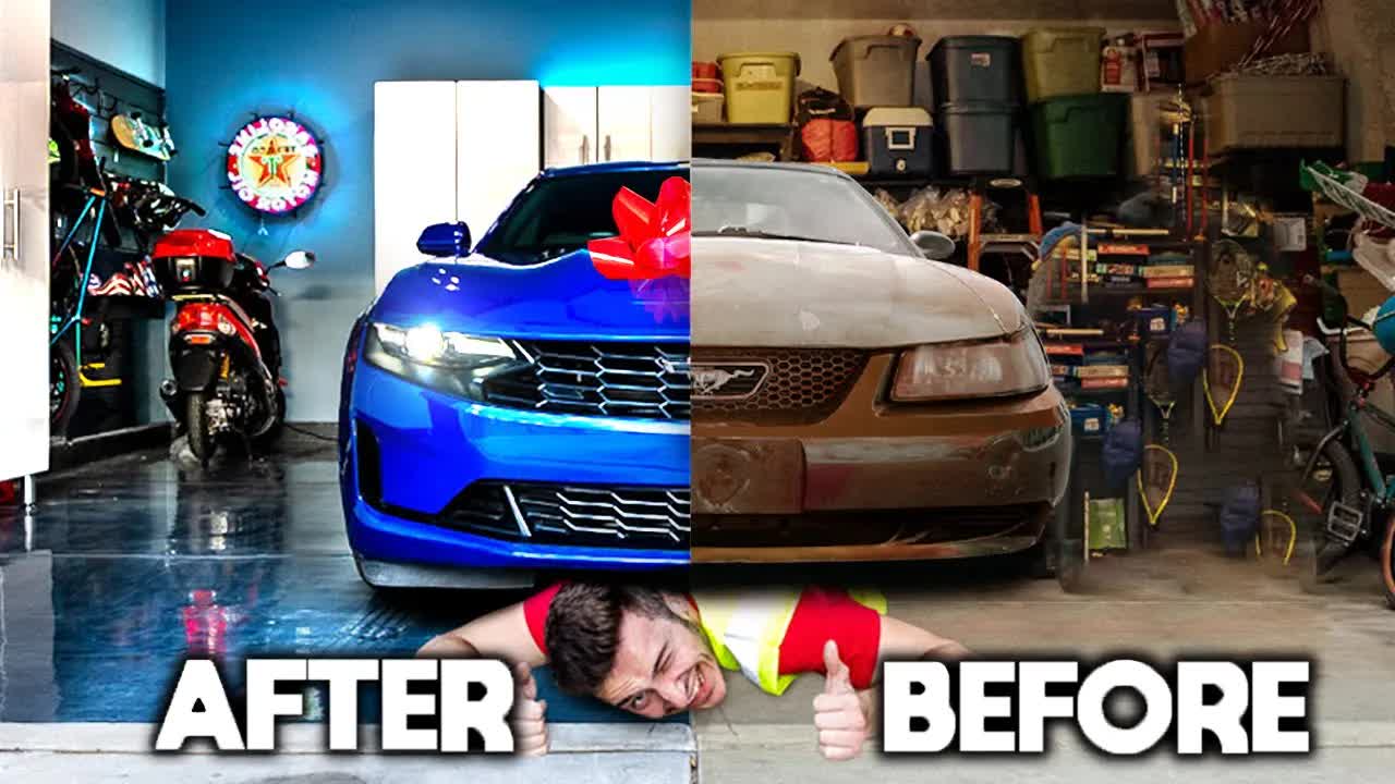 Video thumbnail for frenchiefries: dad's dream garage! epic car & home renovation surprise