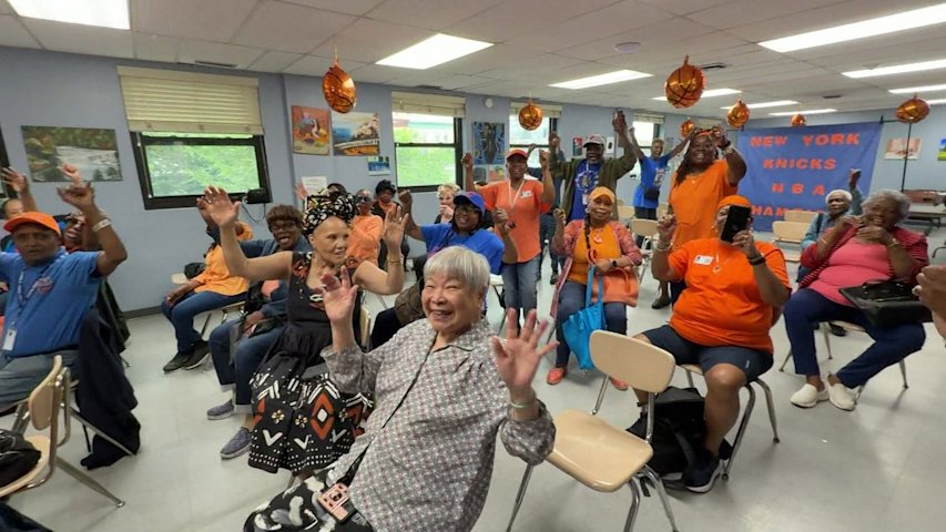 Video thumbnail for 'I didn't think I'd live to see it again': Seniors celebrate long-awaited Knicks win