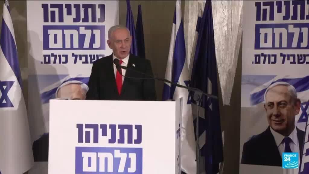 Video thumbnail for Israel's opposition bloc, Netanyahu’s coalition in dead heat, election poll finds