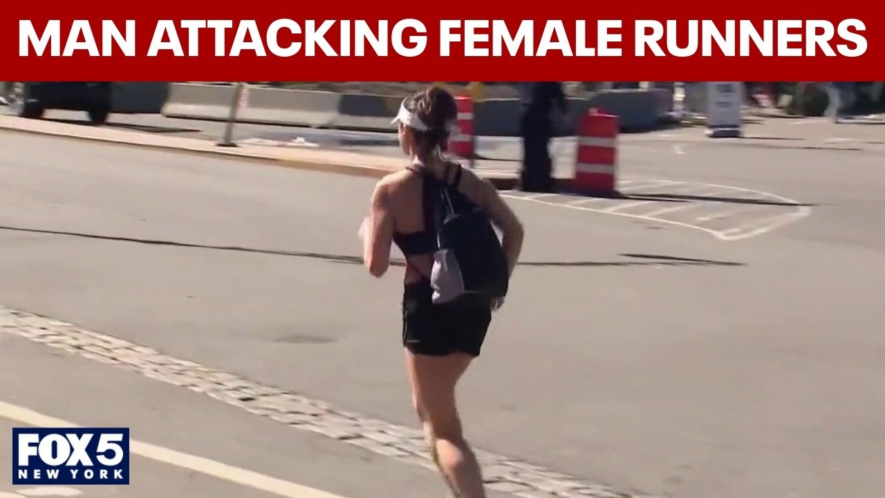 Video thumbnail for Man attacking female runners along Hudson River running path