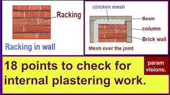 'Video thumbnail for 18 points to check for making internal plastering work./ Procedure of making a plastering work.'