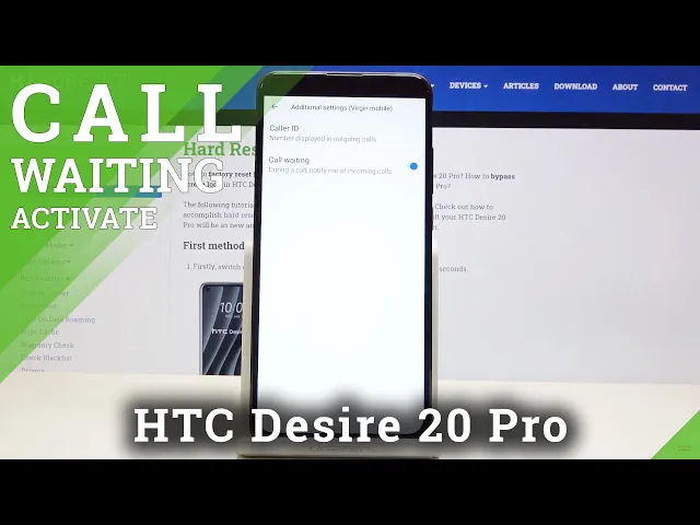 Video thumbnail for How to Set Up Call Waiting in HTC Desire 20 Pro - Enable Second Call Notification