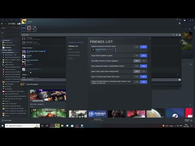 Video thumbnail for Steam 2022 - How To Adjust Friends List Settings