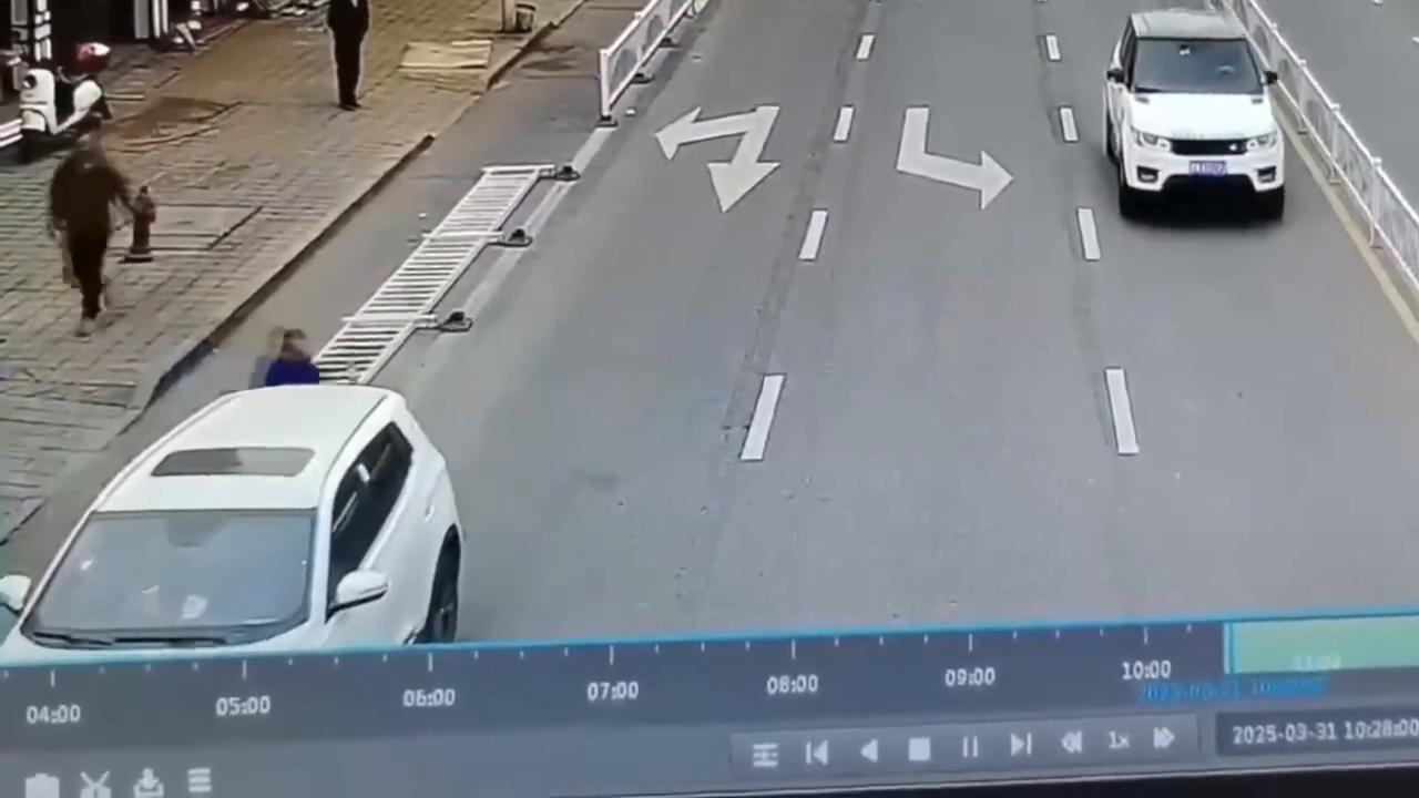 Video thumbnail for China: Dog jumps from car after vehicle hits guardrail in China.