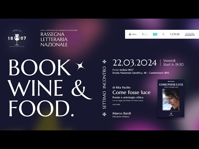 Video thumbnail for Book Wine and Food settimo appuntamento con la poetessa Rita Pacilio