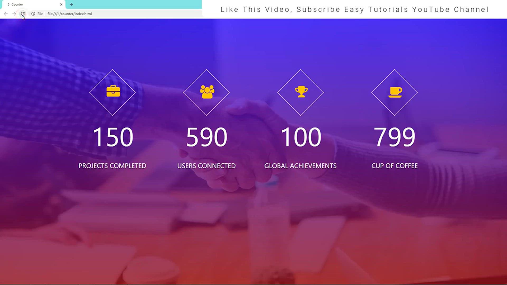 'Video thumbnail for How To Make Counters On Website Using HTML CSS JavaScript _ Create Counter Up'