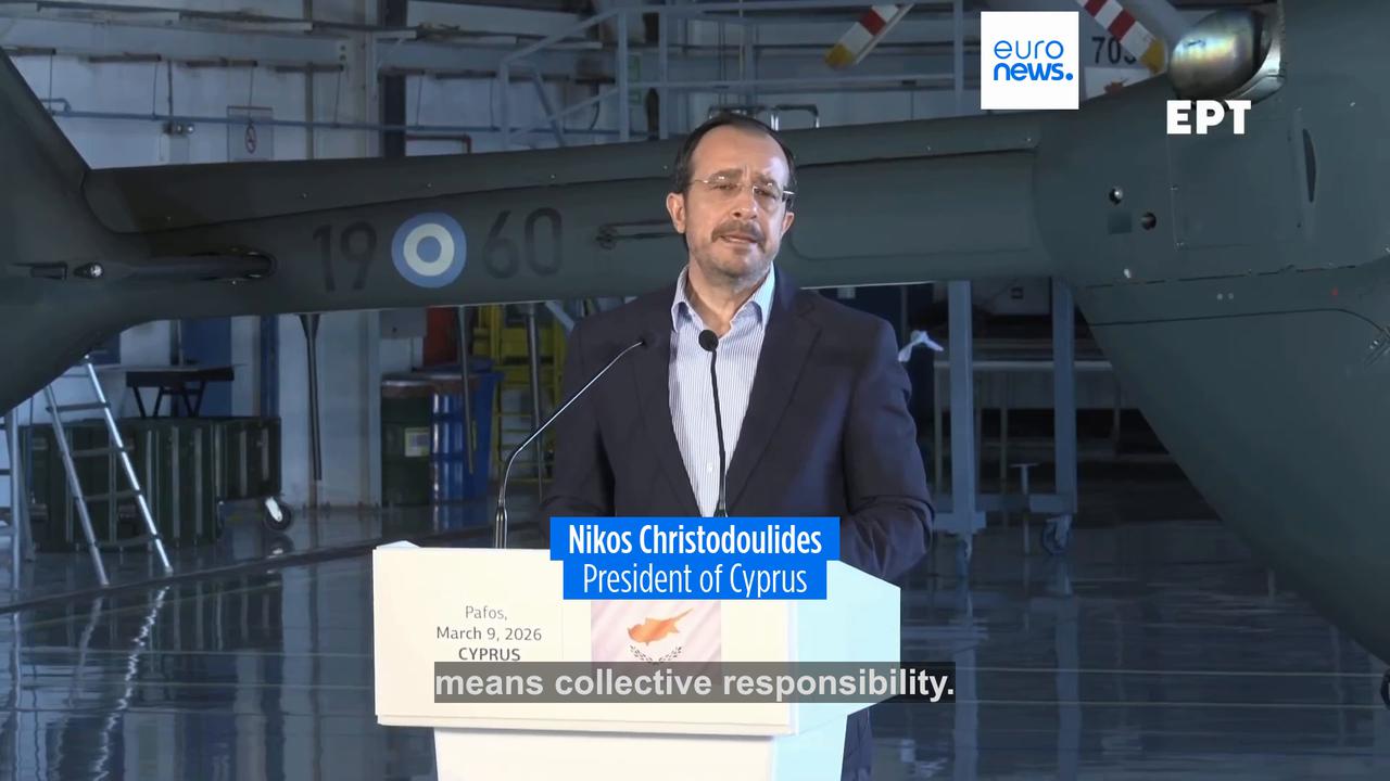 Video thumbnail for Trilateral meeting in Paphos: 'Any attack on Cyprus is an attack on Europe'