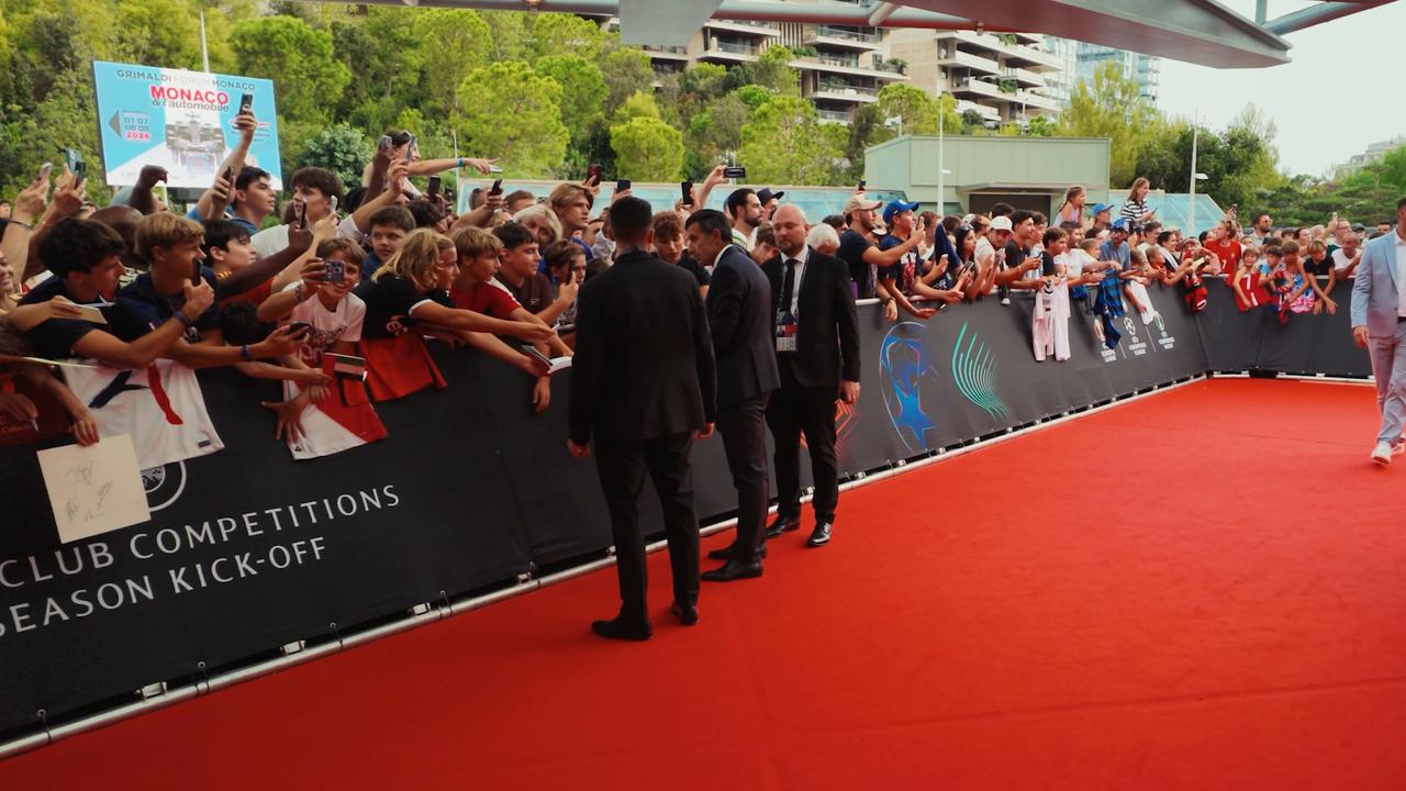 Video thumbnail for Monaco: SLOW MOTION - Red carpet event held in Monaco ahead of UEFA Champions League draw.