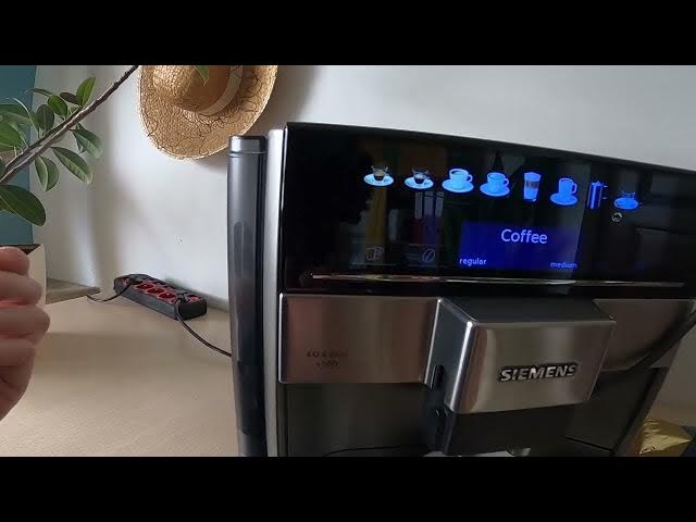 Video thumbnail for How to Refill Water Tank on SIEMENS EQ.6 plus TE651319RW Coffee Machine - Fill Water Container