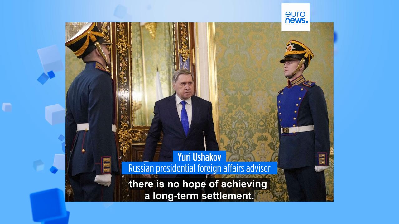 Video thumbnail for US negotiators meet Putin in Moscow for overnight Ukraine peace talks