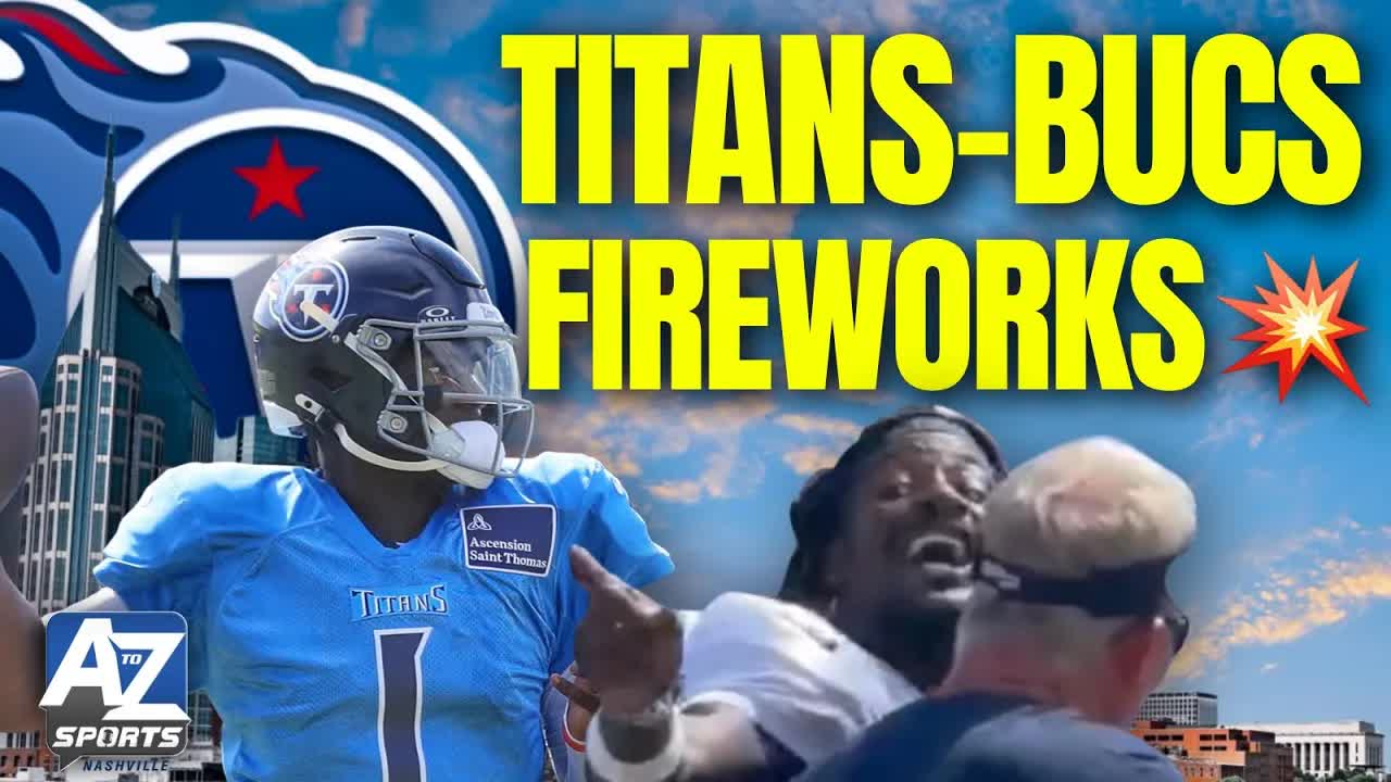 Video thumbnail for A to Z Sports Nashville: titans and buccaneers: intense joint practice with fireworks before preseason game