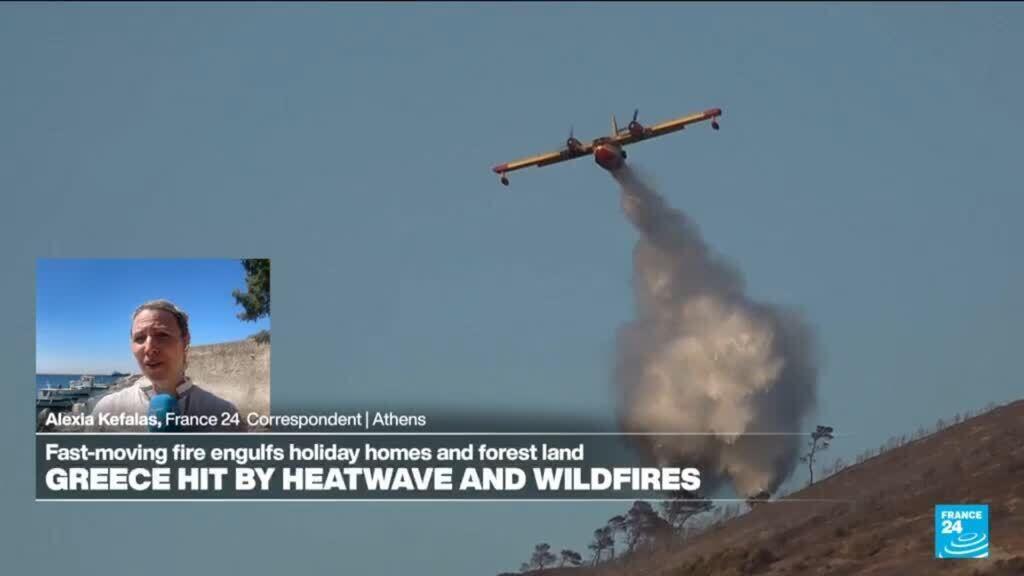 Video thumbnail for Greece hit by heatwave and wildfires