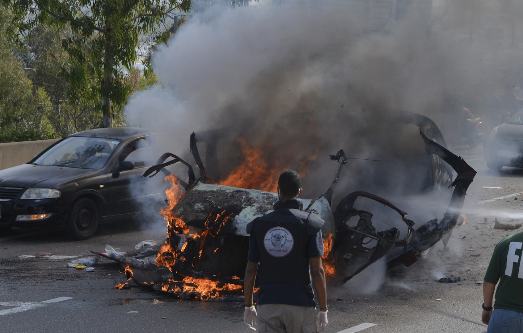 Video thumbnail for 12 killed by a series of Israeli strikes on cars in Lebanon